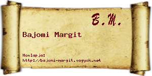 Bajomi Margit névjegykártya